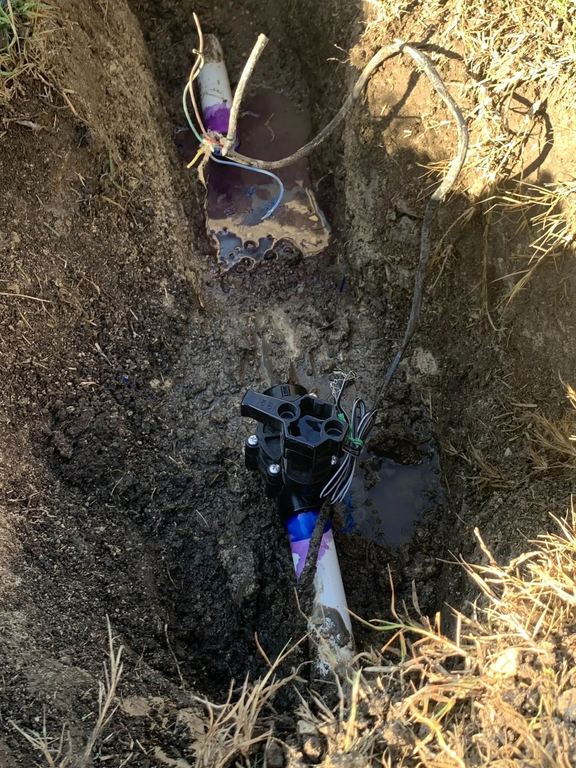 Close-up of a sprinkler valve used in an irrigation system, Prosper, TX